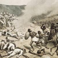 Stock Photo - The Battle of Dogali, January 26, 1887. Italian Colonialism in East Africa, 19th century. Bologna, Museo Civico Del Risorgimento (Historical Museum)