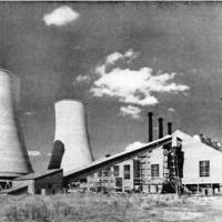 Vaal power station. The two cooling towers shown were completed in 1940. Source: Eskom