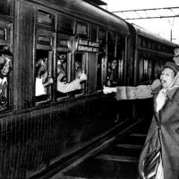 South African resistance fighters occupy train coaches reserved for whites in 1952.