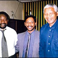 With Cyril Ramaphosa and Nelson Mandela - circa early 1990s