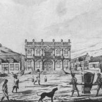 Drawing of Greenmarket Square in Cape Town in 1764