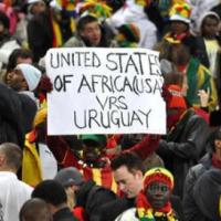 African fans, wearing Ghanaian colours, exhibited African unity through their support for Ghana