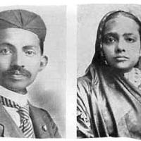 Mahatma Gandhi and his wife Kasturbha