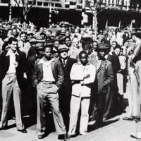 Mandela and Dadoo addresses a public forum