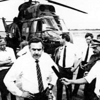 Pik Botha arrives at the Machel crash site, Mbuzini Mozambique, October 1986