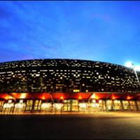 Lights at the new Soccer City Stadium. 