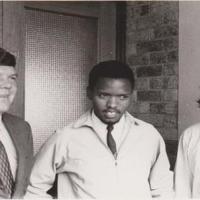 Johan Fick, Steve Biko and Neville Curtis at the Centre for Intergroup Studies - UCT 1971