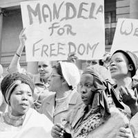 Women protested for Mandela's release